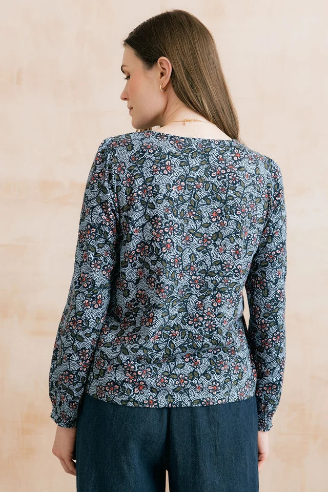 Lily & Me Caroline Organic Cotton Jersey Poppy Floral Top