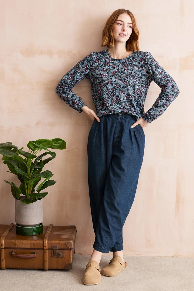 Lily & Me Caroline Organic Cotton Jersey Poppy Floral Top