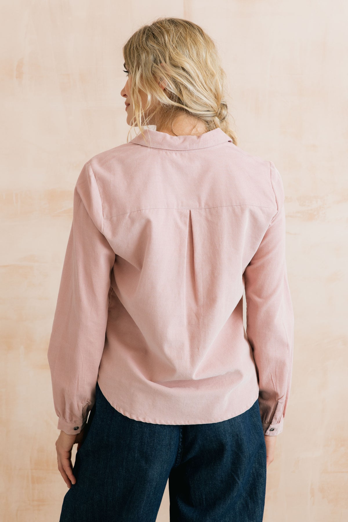 Lily & Me Ana Fine Cotton Needlecord Shirt Jacket - White or Blush