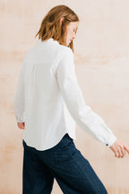 Lily & Me Ana Fine Cotton Needlecord Shirt Jacket - White or Blush