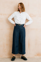 Lily & Me Ana Fine Cotton Needlecord Shirt Jacket - White or Blush