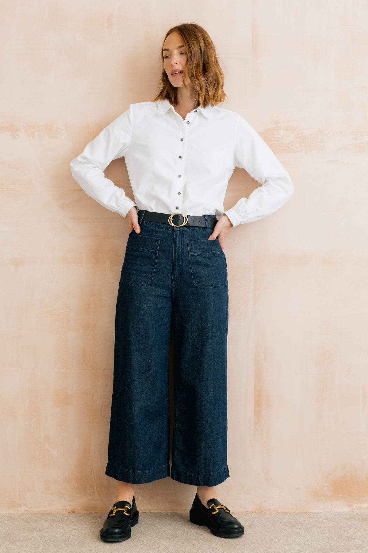 Lily & Me Ana Fine Cotton Needlecord Shirt Jacket - White or Blush