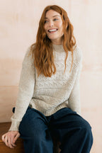 Lily & Me Sonia Ecru Fleck Cotton Blend Fisherman's Jumper