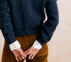 Lily & Me Bloom Navy White Fleck Recycled Cotton Blend Cardigan