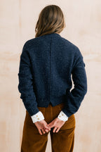Lily & Me Bloom Navy White Fleck Recycled Cotton Blend Cardigan
