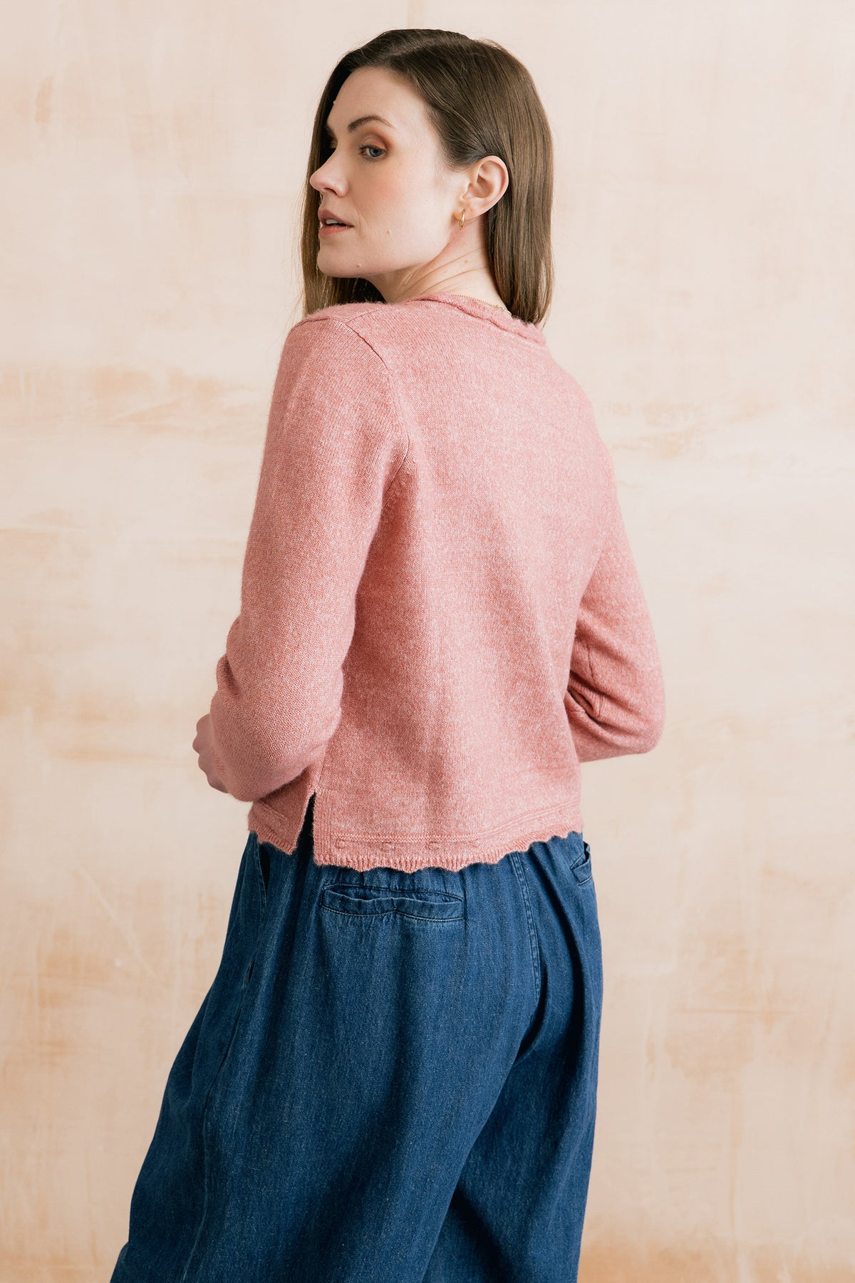 Lily & Me Elodie Outfitter Scalloped Cardigan - Vintage Rose or Sea Blue