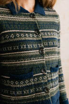Lily & Me Chestnut Fair Isle Knit Cardigan - Olive