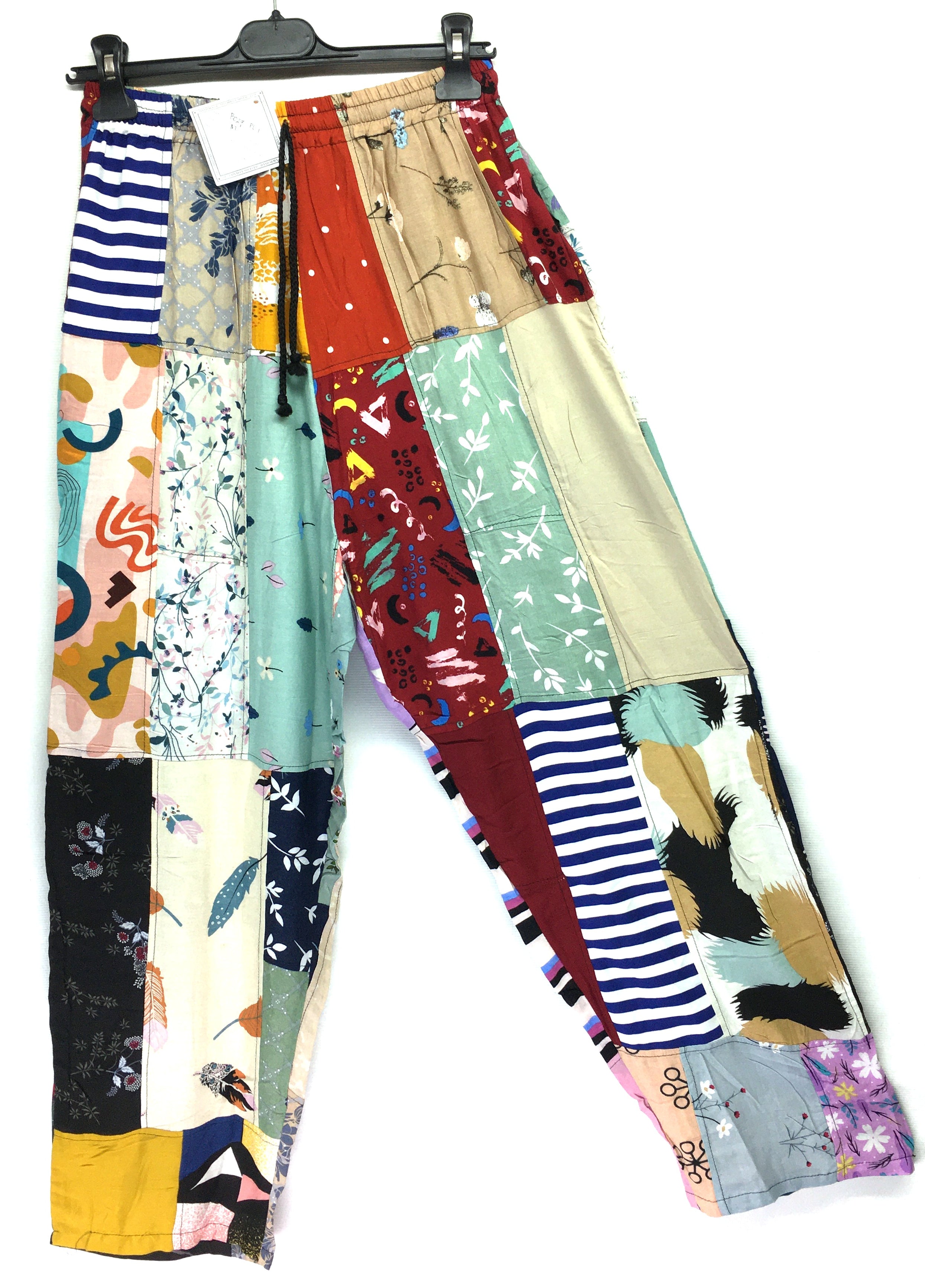 Gringo Fairtrade Indonesian Patchwork Trousers ~ Medium