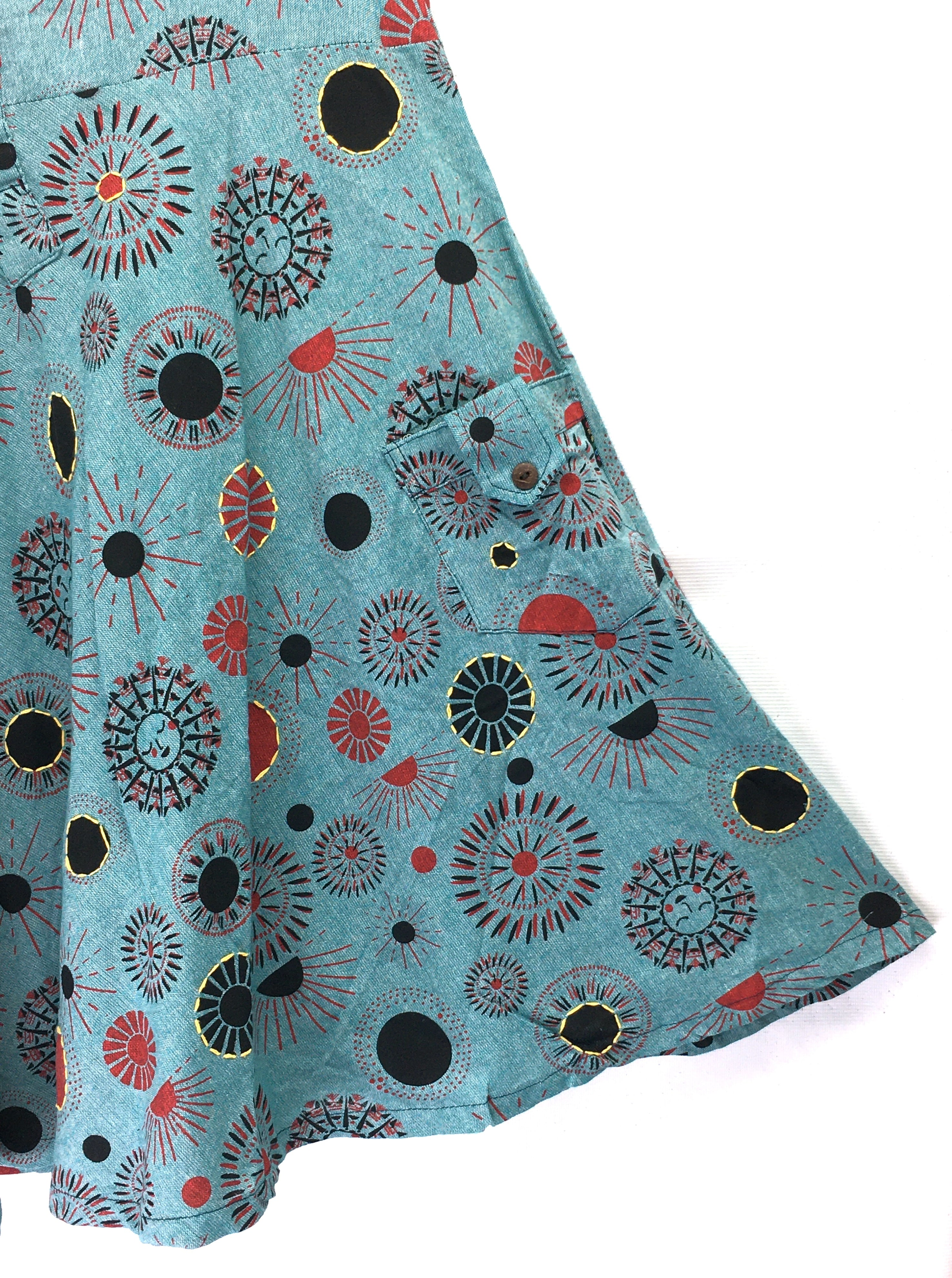 Gringo Fairtrade Smiling Sun Dress ~ Aqua, Blue or Purple