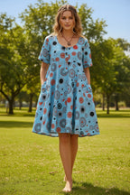 Gringo Fairtrade Smiling Sun Dress ~ Aqua, Blue or Purple