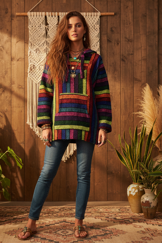 Siesta Mexican Baja Hoody ~ Large