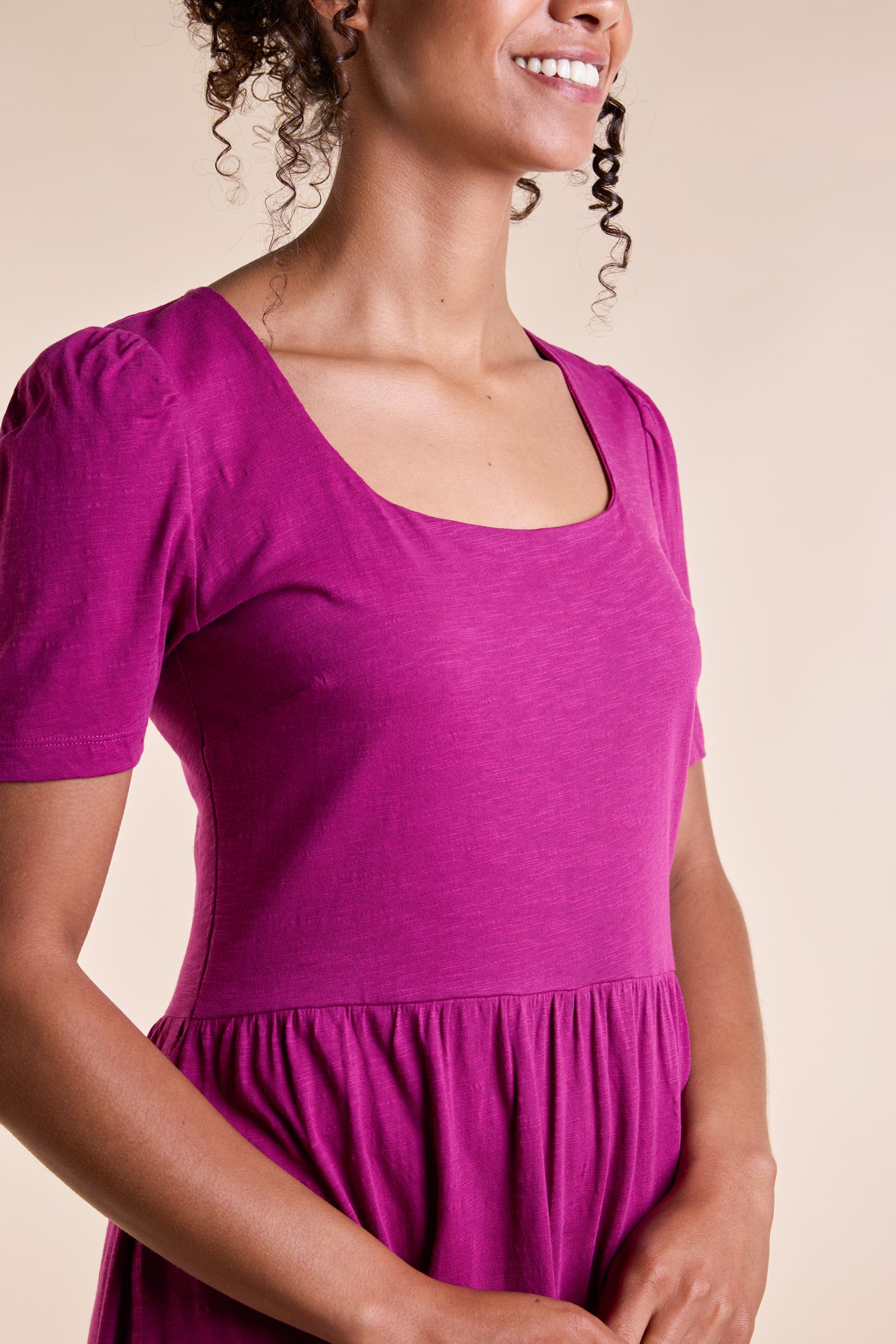 Nomads Cotton Slub Dress ~ Pansy or Tangerine