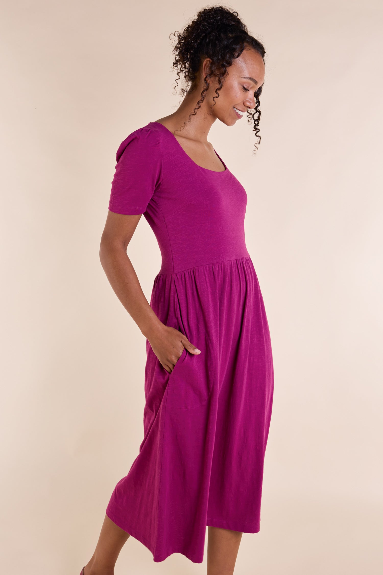 Nomads Cotton Slub Dress ~ Pansy or Tangerine