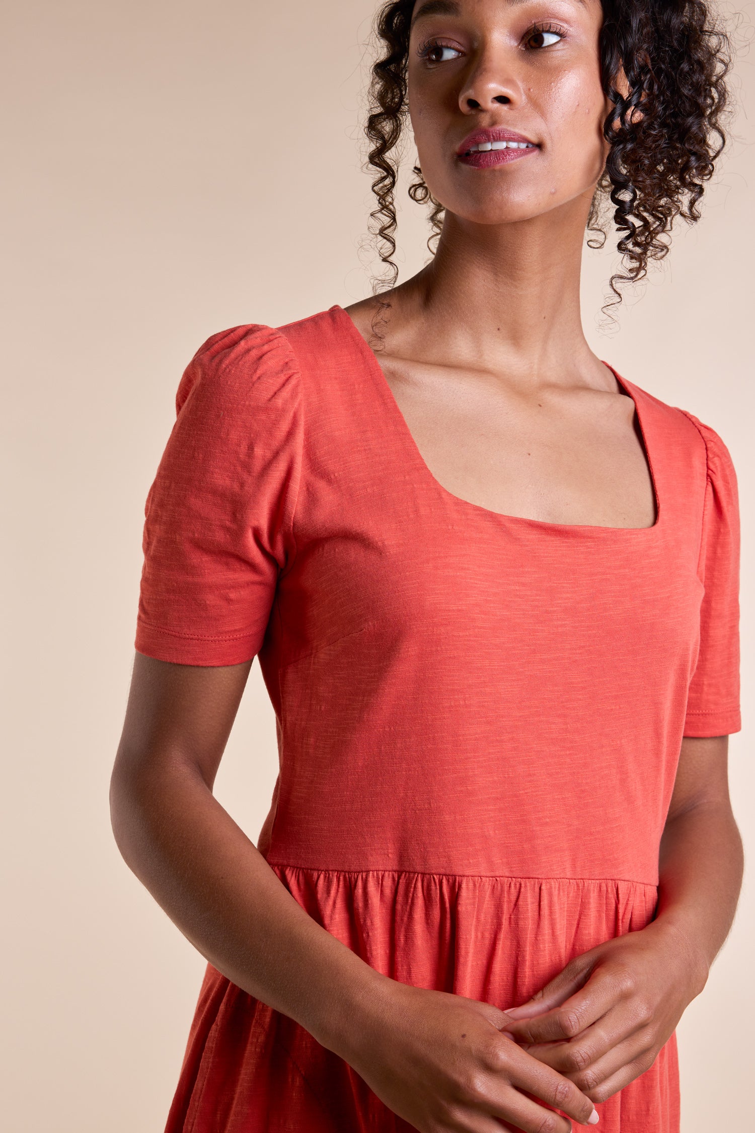 Nomads Cotton Slub Dress ~ Pansy or Tangerine