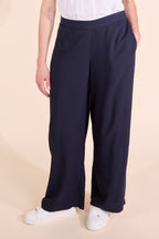 Nomads Fluid Navy Structured Linen Blazer