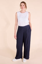 Nomads Fluid Navy Linen Trousers