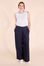 Nomads Fluid Navy Linen Trousers