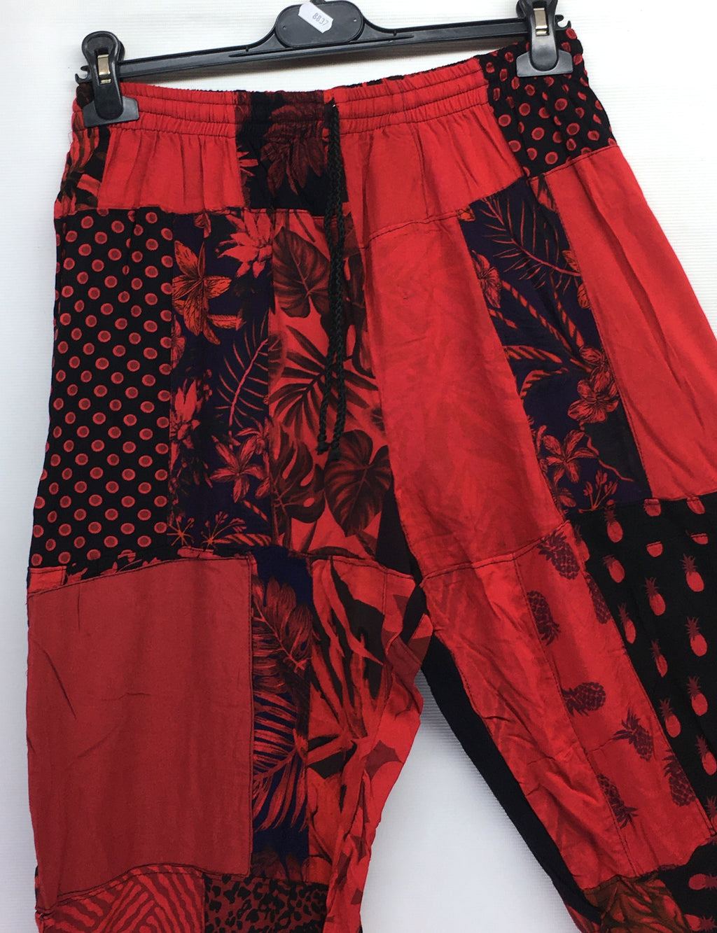 Gringo Fairtrade Indonesian Patchwork Trousers Red ~ Large