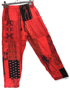 Gringo Fairtrade Indonesian Red Patchwork Trousers ~ Small