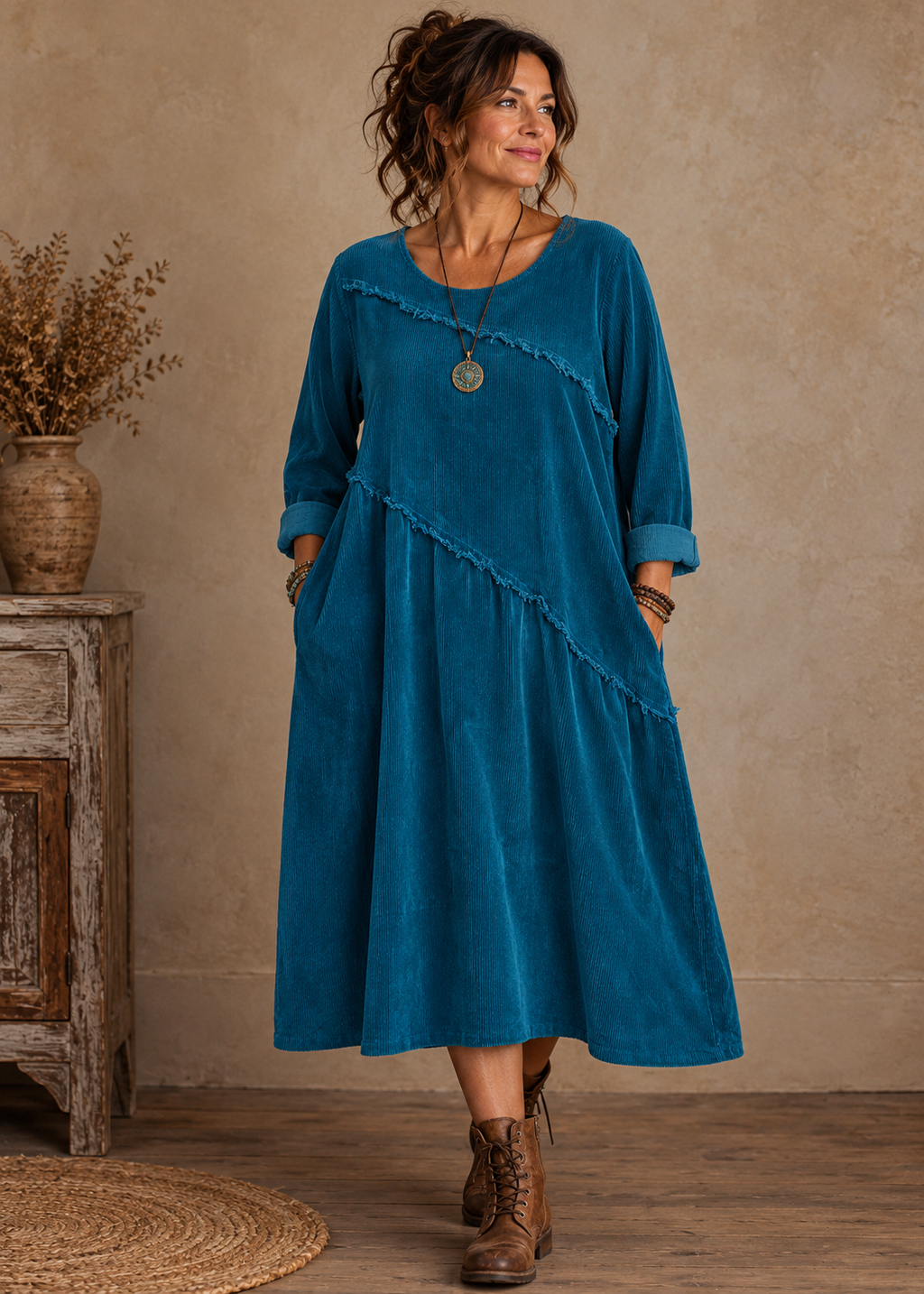 Made in Italy Jumbo Cord Midi Dress