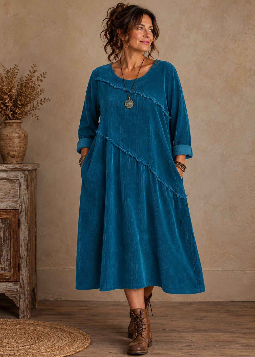 Made in Italy Jumbo Cord Midi Dress