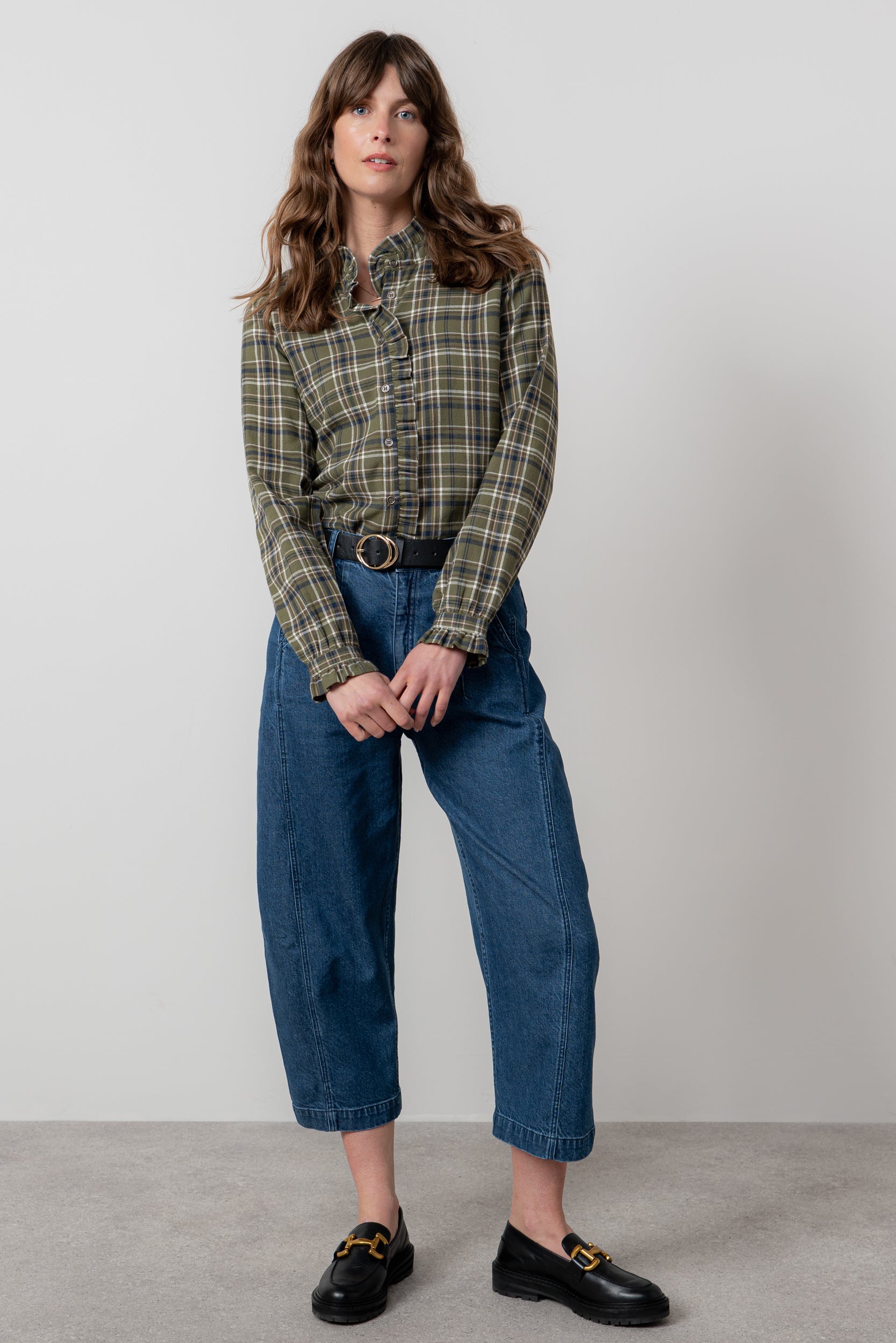 Lily & Me Sage Frill Check Shirt