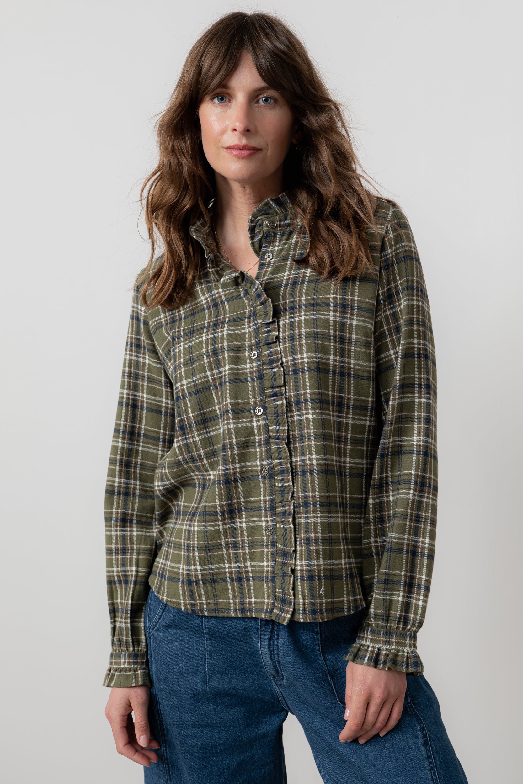 Lily & Me Sage Frill Check Shirt
