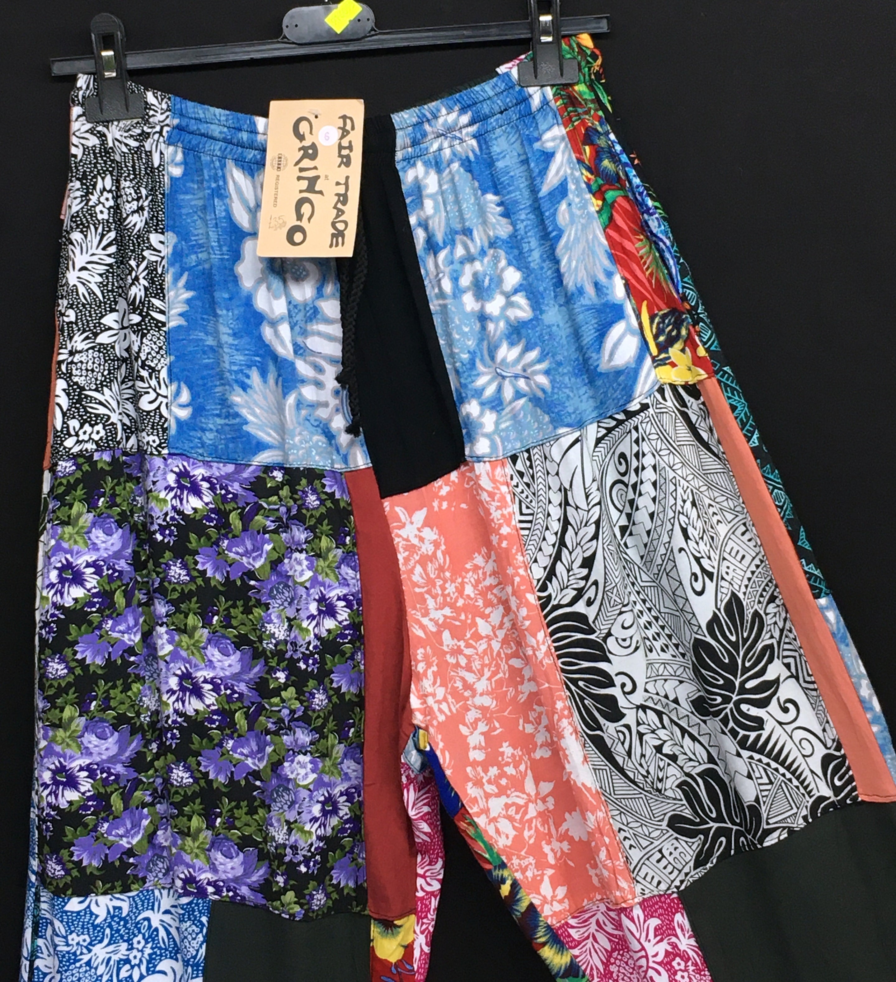 Gringo Fairtrade Indonesian Patchwork Trousers Multi ~ Small