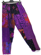 Gringo Fairtrade Indonesian Purple Patchwork Trousers ~ Small