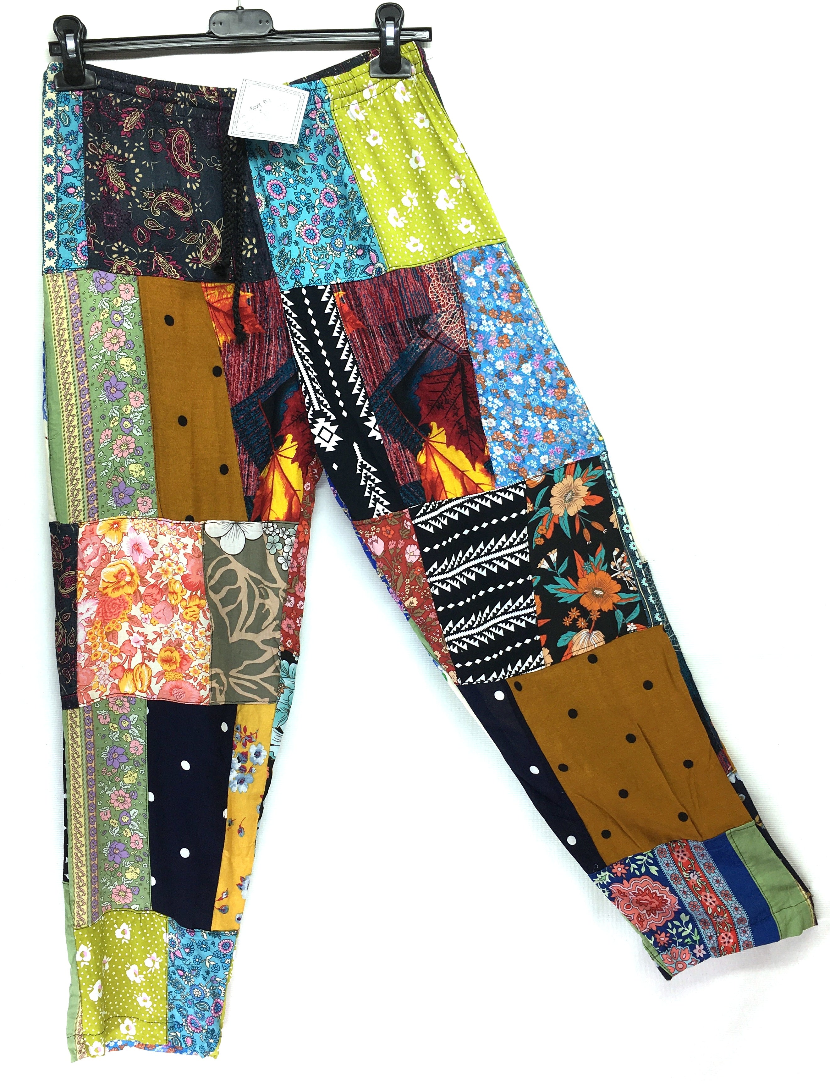 Gringo Fairtrade Indonesian Patchwork Trousers Multi ~ Small