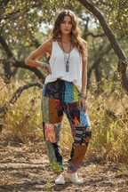 Gringo Fairtrade Indonesian Patchwork Trousers Multi ~ Small