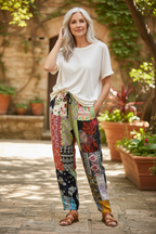 Gringo Fairtrade Indonesian Patchwork Trousers Multi ~ Small