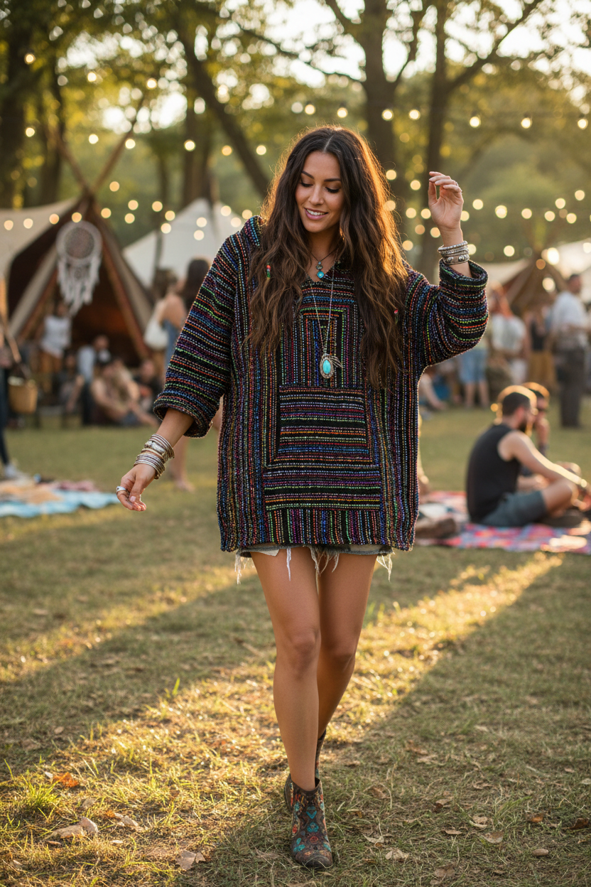 Siesta Mexican Baja Hoody ~ Medium
