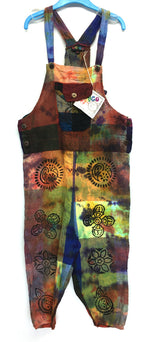 Gringo Fairtrade Kids Funky Tie Dye Dungarees