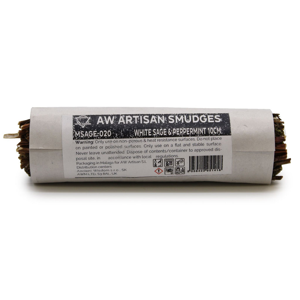 White Sage & Peppermint Smudge Stick ~ 10cm