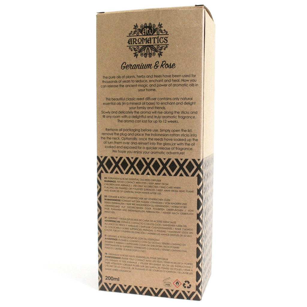 Reed Diffuser ~ Geranium & Rose