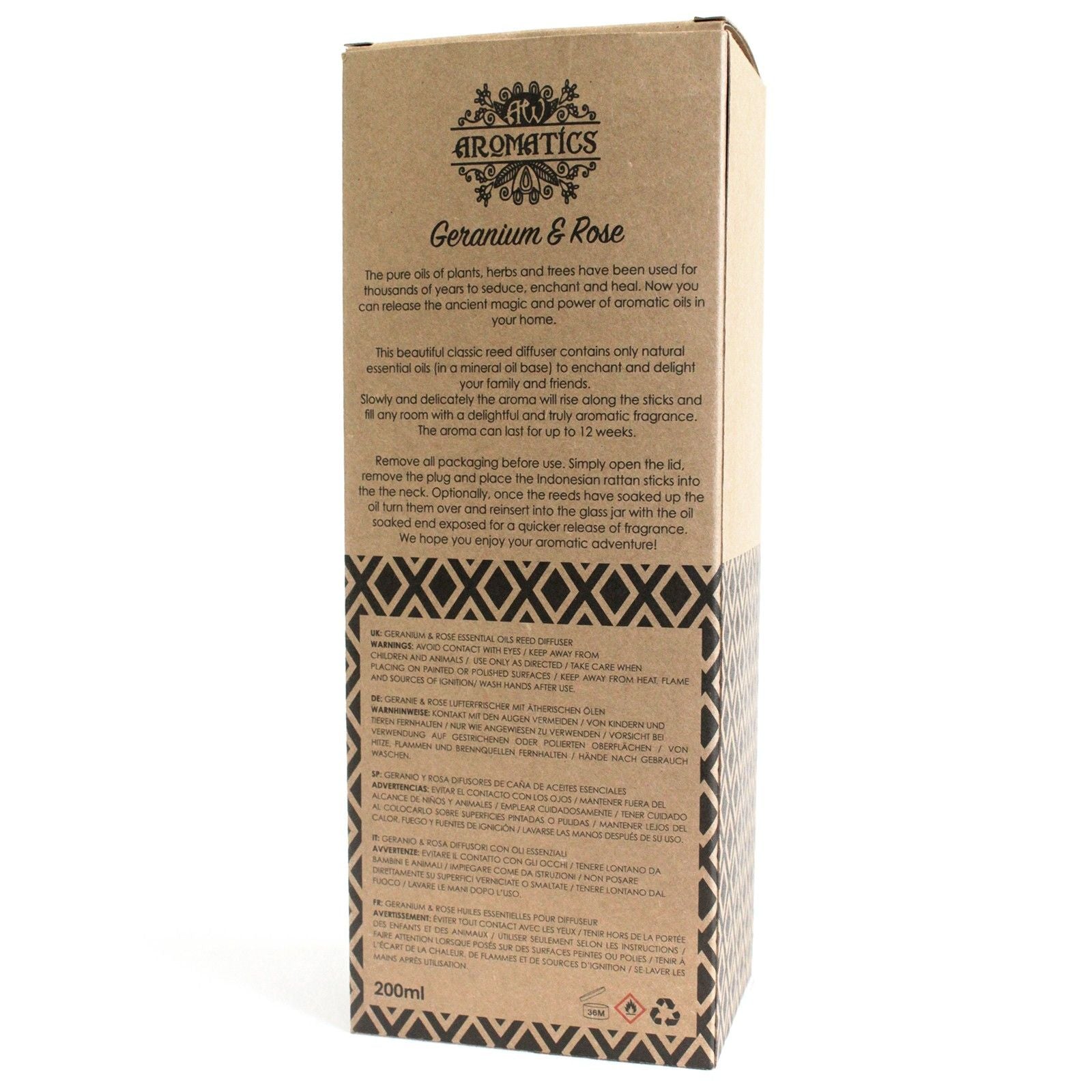 Reed Diffuser ~ Geranium & Rose