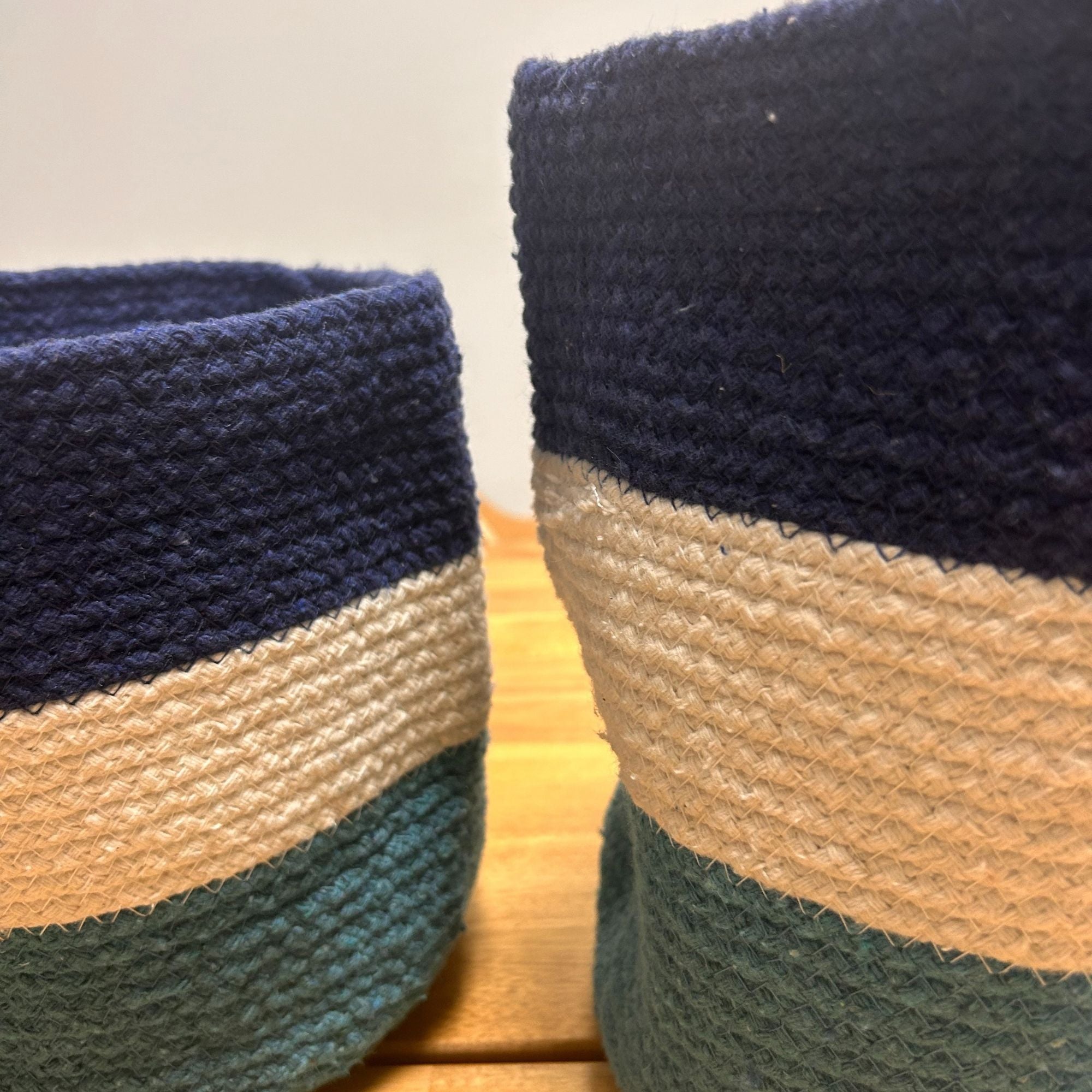 Evil Eye Jute Rope Baskets ~ Set of 3