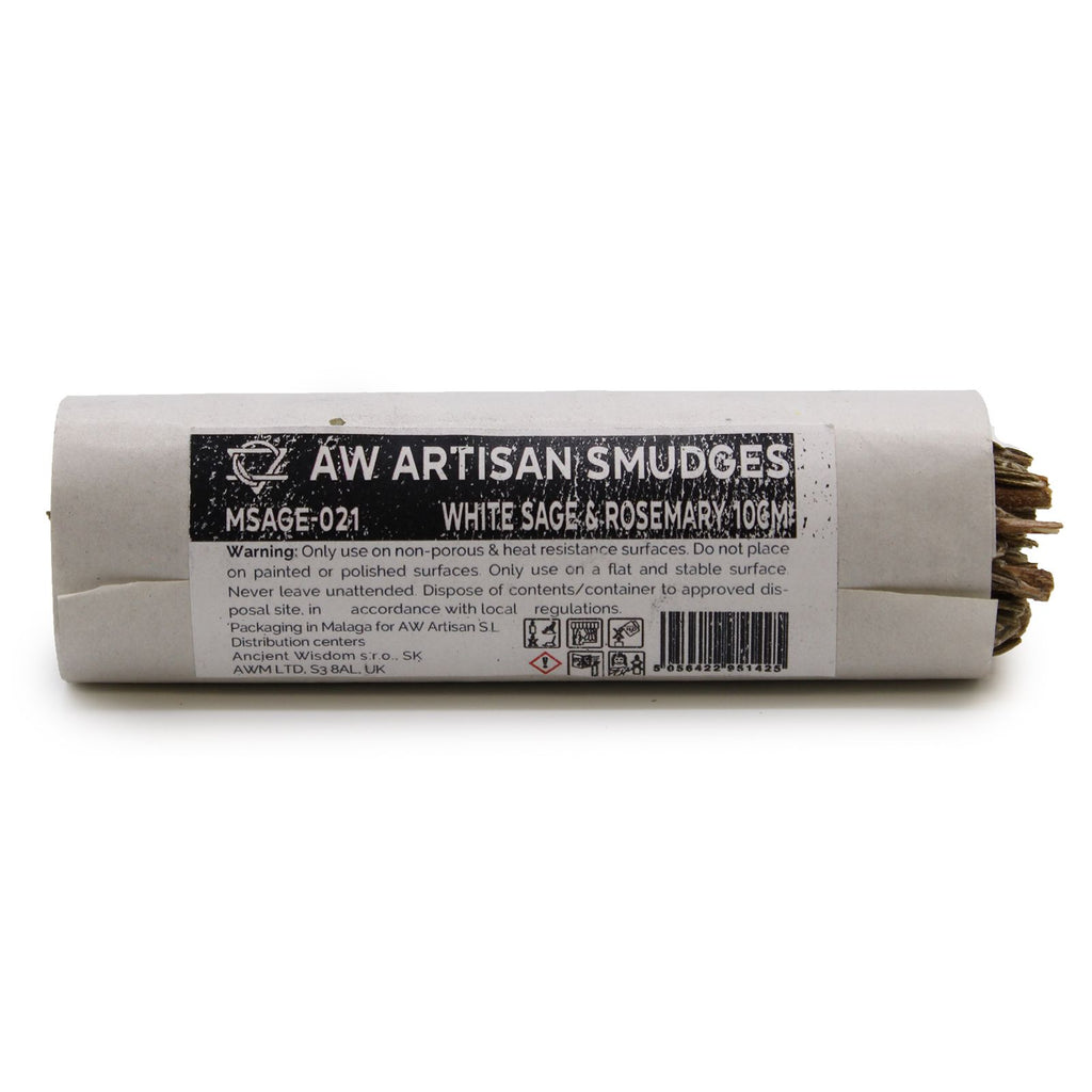 White Sage & Rosemary Smudge Stick ~  10cm