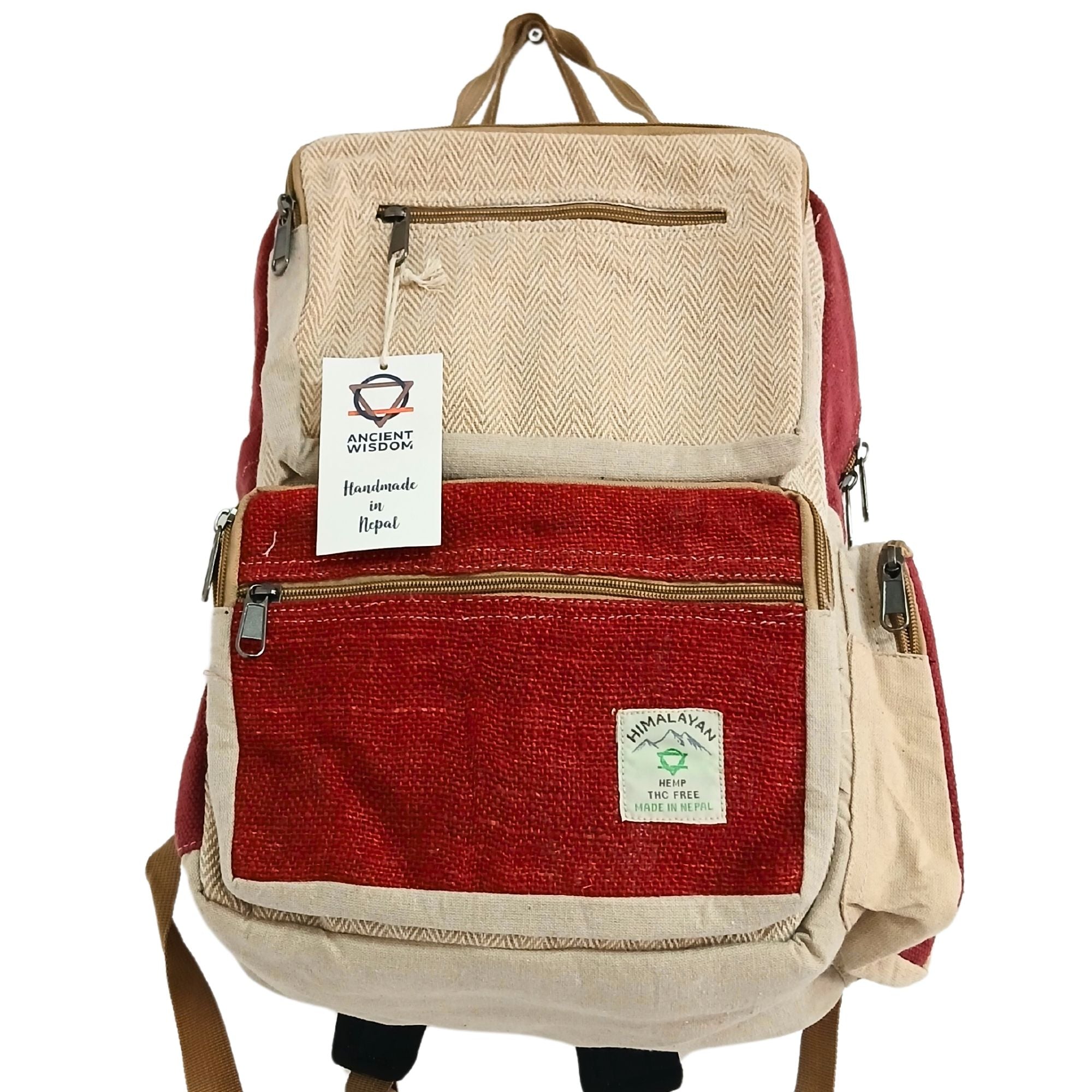 Boho Boxy Hemp Backpack ~ Teal Or Wine
