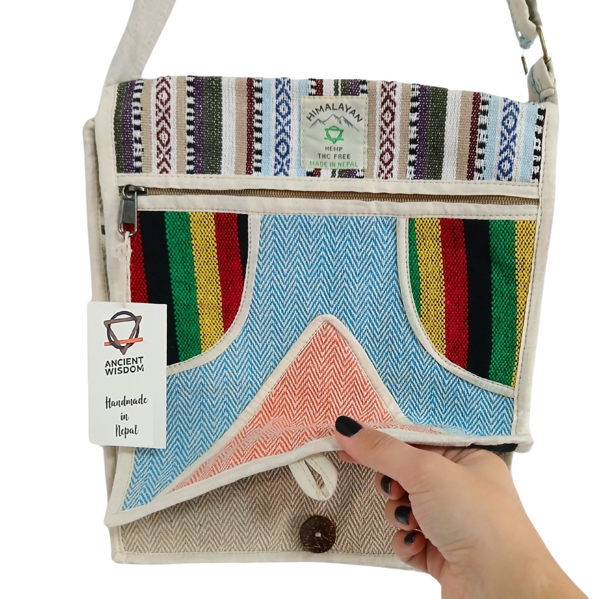 Handmade Nepalese Hemp Laptop Messenger Bag