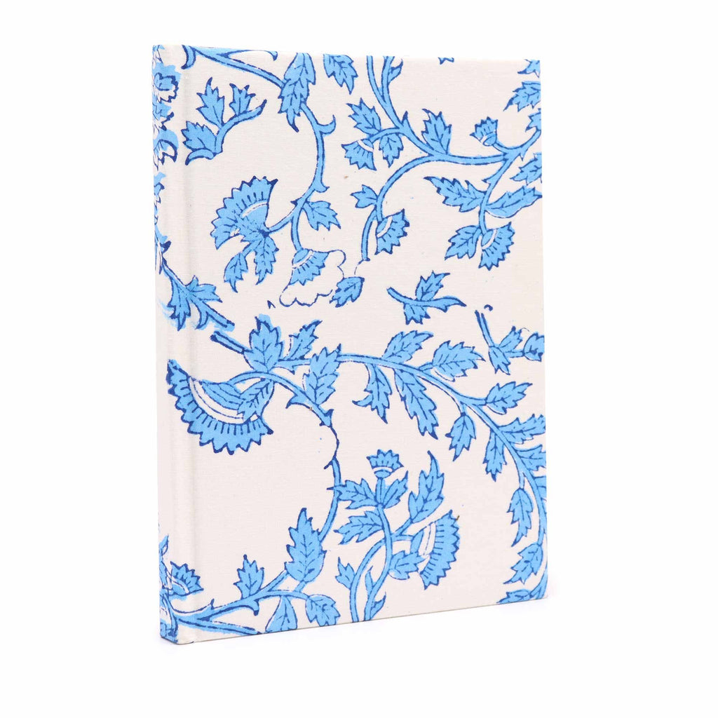 Handmade Notebook ~ White & Blue Floral