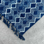 Handmade Indigo Heerak Runner Rug ~ 170x60cm