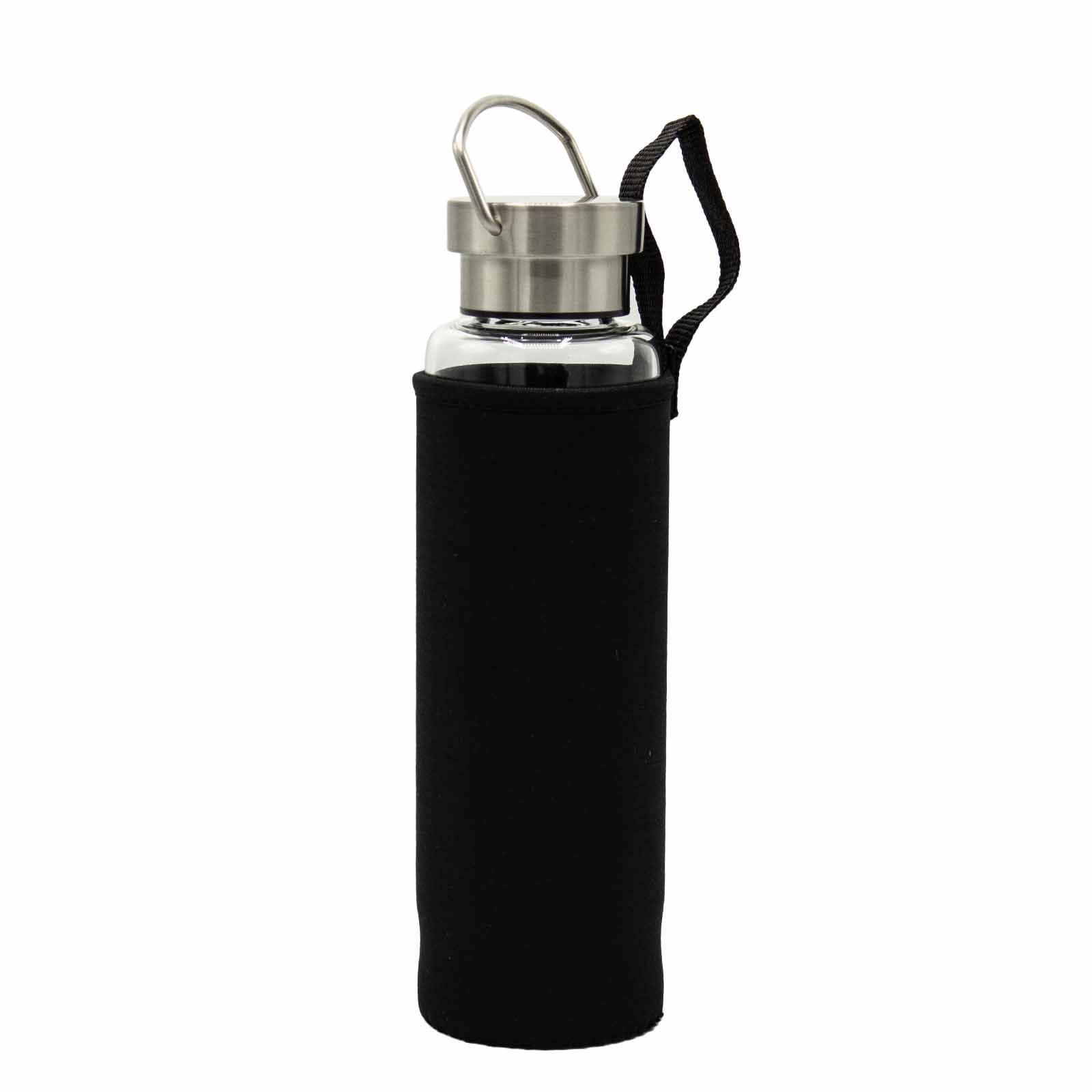Rejuvenating Rose Quartz Crystal Infused Glass Water Bottle