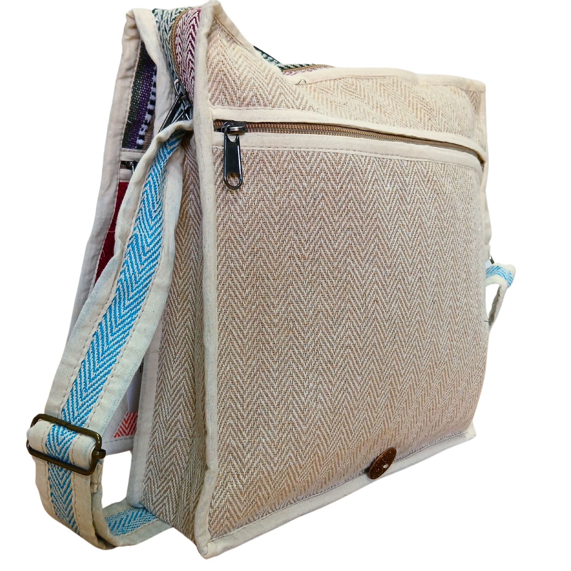 Handmade Nepalese Hemp Laptop Messenger Bag