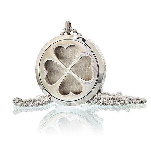Four Leaf Clover Aromatherapy Necklace ~ 30mm