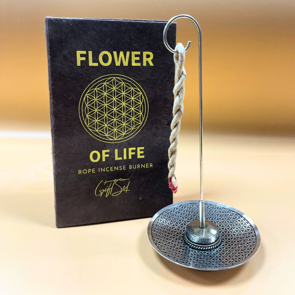 Flower of Life Rope Incense and Holder Set