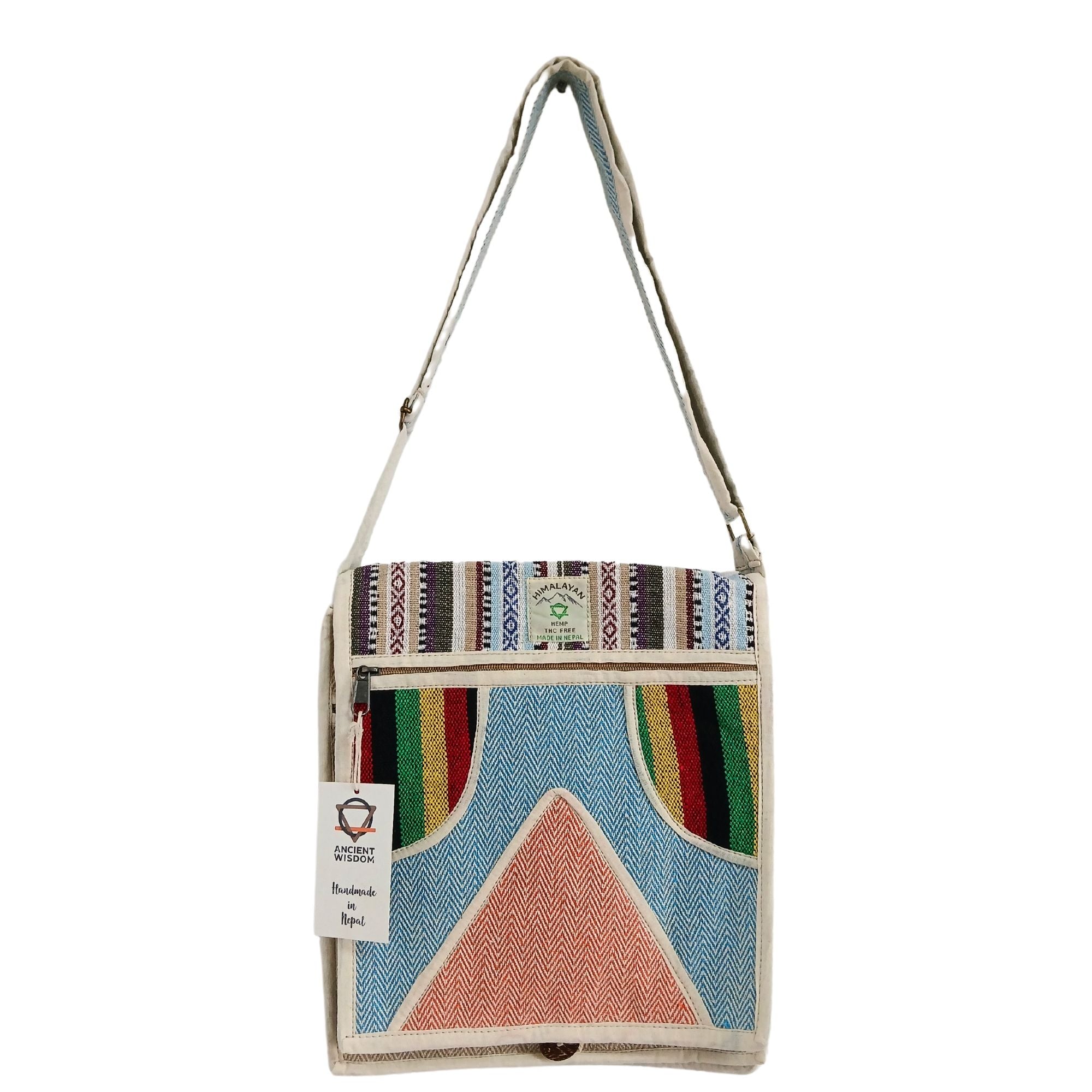 Handmade Nepalese Hemp Laptop Messenger Bag