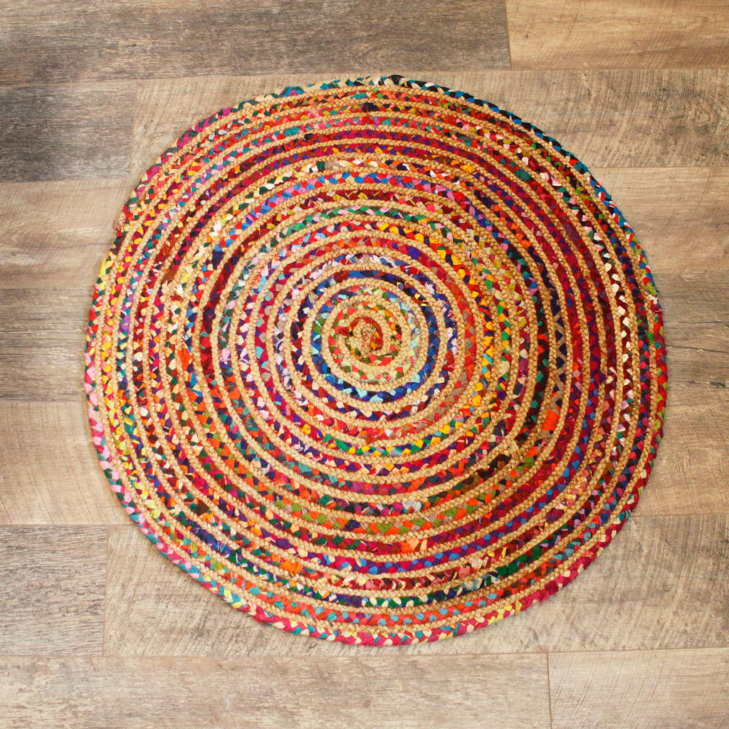 Ancient Wisdom Jute Rug ~ Round 90cms