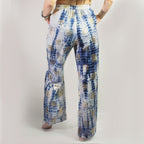 Ancient Wisdom Nomad Tie-Dye Sari Lounge Pants with Gold Print